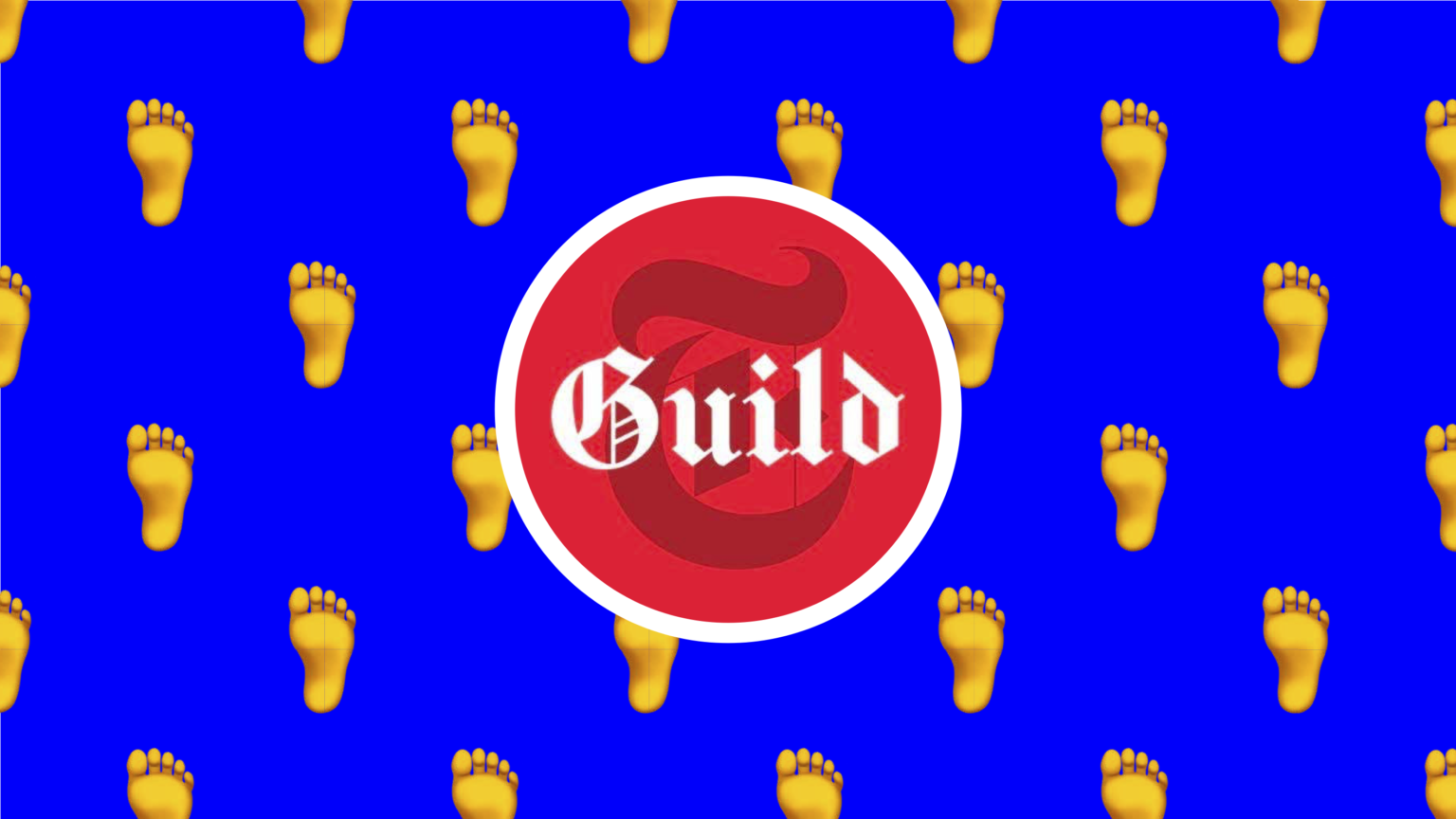 NYT Tech Guild Logo with Feet Emoji Pattern